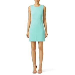 Diane Von Furstenberg DVF Aqua Blue Sleeveless Sheath Dress Size 2